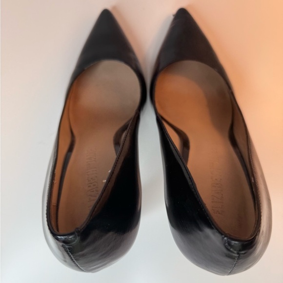 Elizabeth and James Vero Cuoio Black Italian Leather Block Heels 9.5B Boho City - Picture 6 of 16